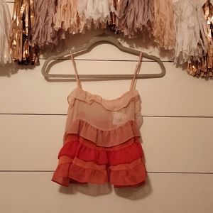 STORIA- Small Croped Tank; Pink Ombre